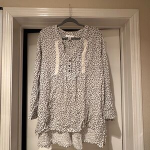 Motherhood White and Black Printed Tunic